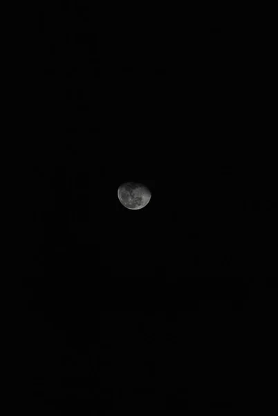 Luna Llena Sobre Fondo Cielo Oscuro Con Iluminación Nocturna Fotos De Stock