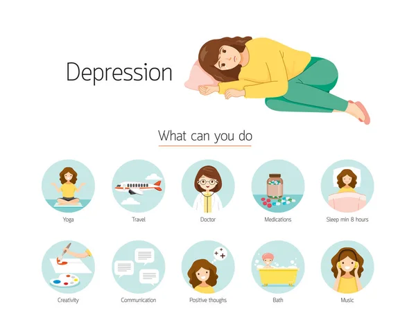 Infográfico Que Você Pode Fazer Quando Ser Depressão Vetores De Bancos De Imagens