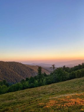 sunset in carpathian mountains.ukraine