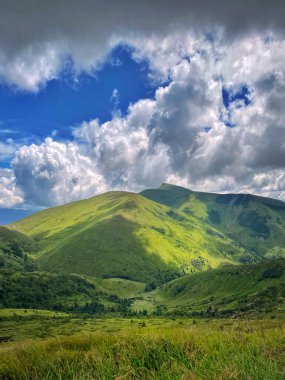 beautiful landscape with a mountain and a cloudy sky.ukraine