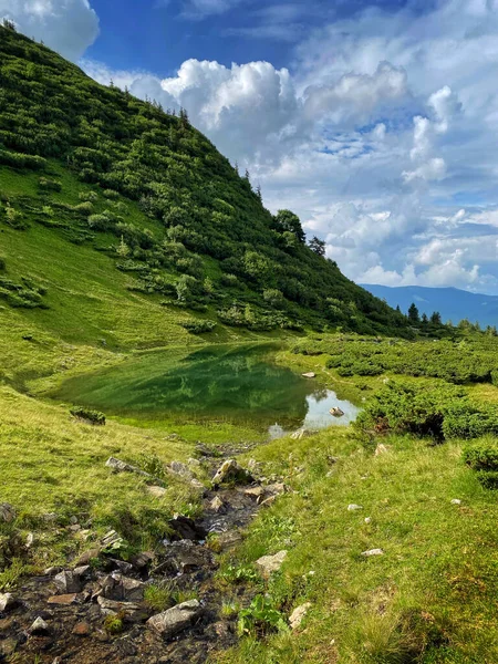 beautiful landscape with a mountain and a cloudy sky.ukraine