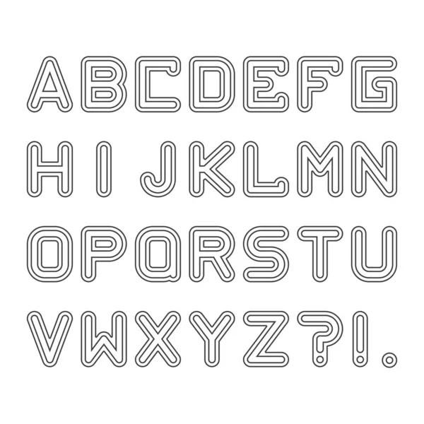 Black alphabet letters. — Stock Vector