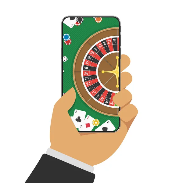 Casino en línea en smartphone . — Archivo Imágenes Vectoriales