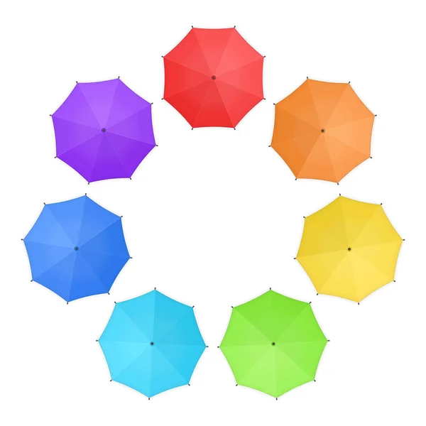 Duhový deštník horní pohled. — Stockový vektor
