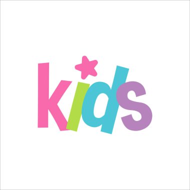 Çocuklar Metin Logosu Tasarım Şablonu