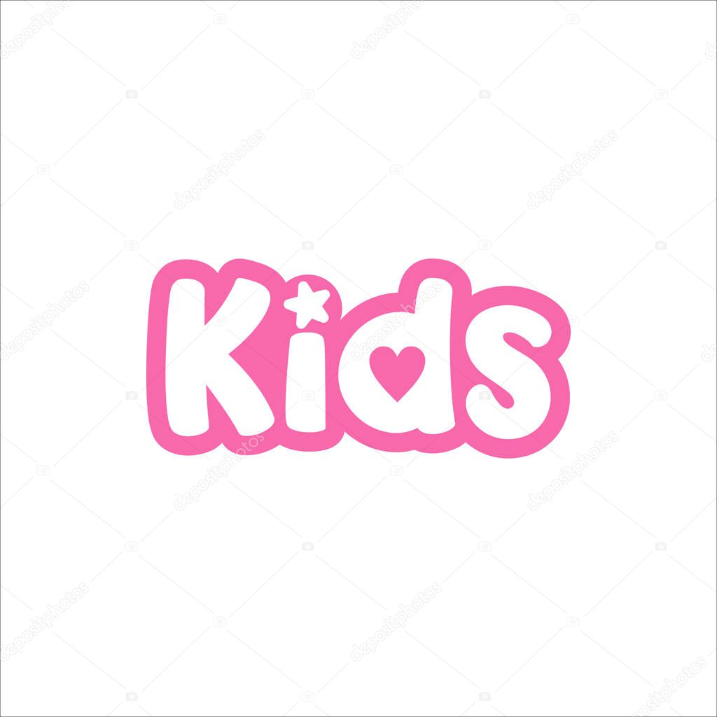 Kids Text Logo Design Template