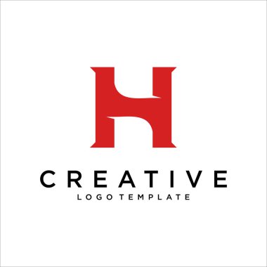 H harfi logo simge tasarım şablonu öğeleri. Soyut vektör simgesi.