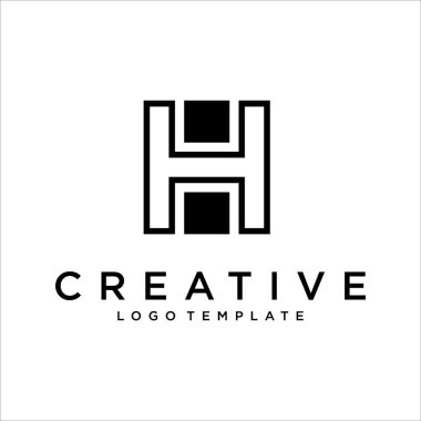 H harfi logo simge tasarım şablonu öğeleri. Soyut vektör simgesi.