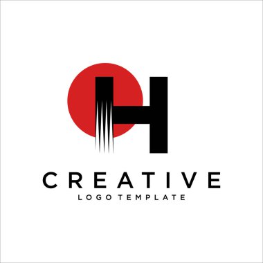 H harfi logo simge tasarım şablonu öğeleri. Soyut vektör simgesi.