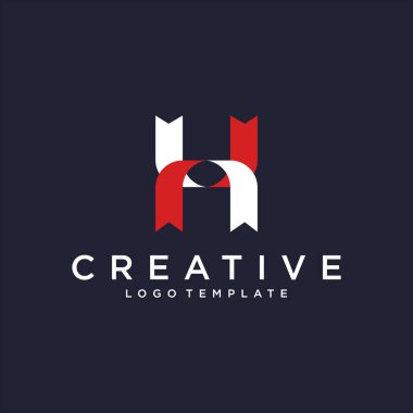 H harfi logo simge tasarım şablonu öğeleri. Soyut vektör simgesi.