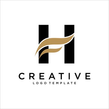 H harfi logo simge tasarım şablonu öğeleri. Soyut vektör simgesi.