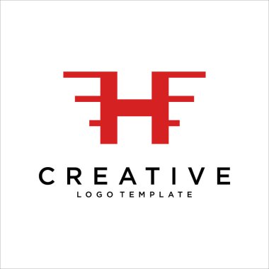 H harfi logo simge tasarım şablonu öğeleri. Soyut vektör simgesi.