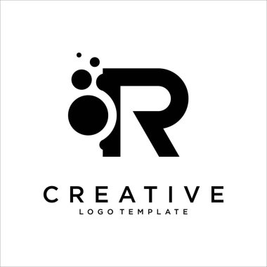 Doku simgesi tasarım şablonu elementleri vektörü olan R harfi logosu