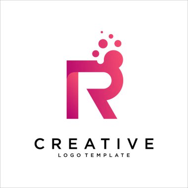 Doku simgesi tasarım şablonu elementleri vektörü olan R harfi logosu