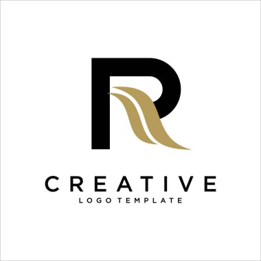R harfi logo tasarım şablonu ögeleri vektörü