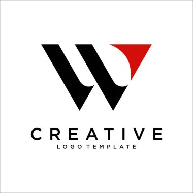 W logo simge tasarım şablonu mektup