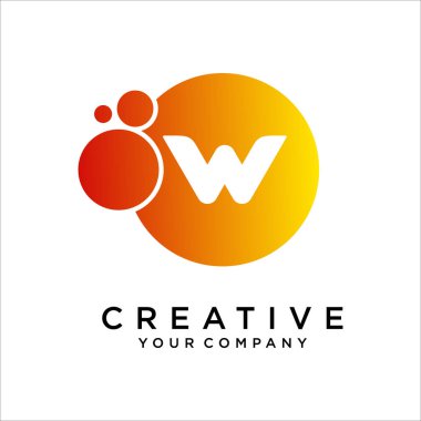 Noktalı W Harfi logo tasarım şablonu vektörü