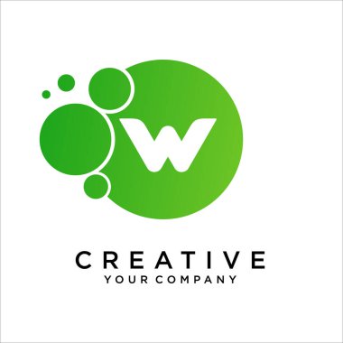 Noktalı W Harfi logo tasarım şablonu vektörü