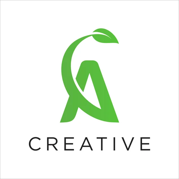 Letter Green Nutrition Logo Design Template — Stock Vector