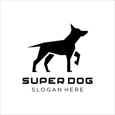Köpek logosu tasarım vektör şablonu. Köpek simgesi logo vektörü