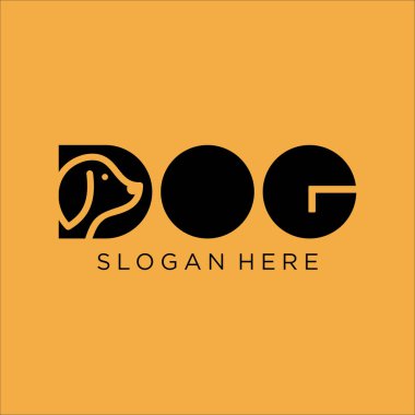 Köpek logosu tasarım vektör şablonu. Köpek simgesi logo vektörü