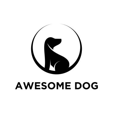 Köpek logosu tasarım vektör şablonu. Köpek simgesi logo vektörü