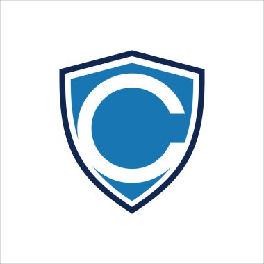 C Harfi Kalkan logo tasarım şablon ögesi