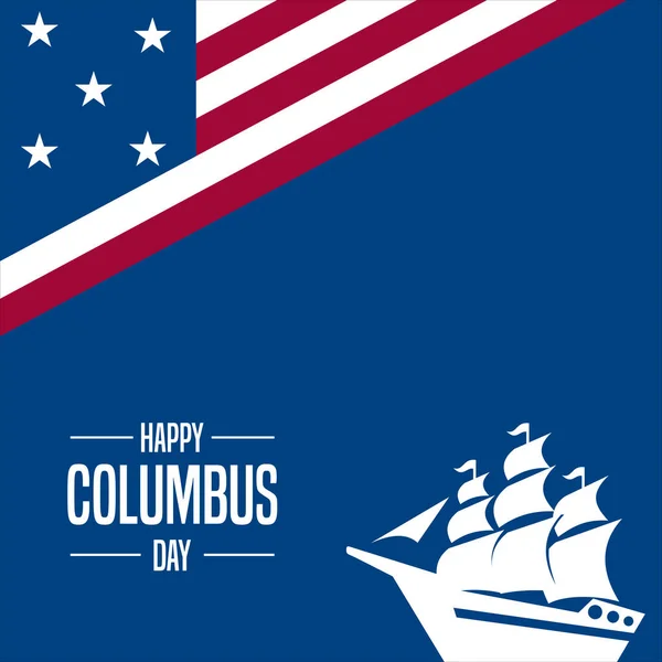 Columbus Day Usa Greeting Card Background Vector Illustration — Stock Vector