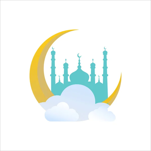 Eid Adha Mubarak Celebración Del Festival Comunidad Musulmana Diseño Fondo — Vector de stock