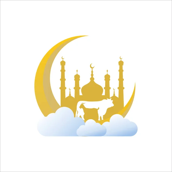 Eid Adha Mubarak Celebración Del Festival Comunidad Musulmana Diseño Fondo — Vector de stock