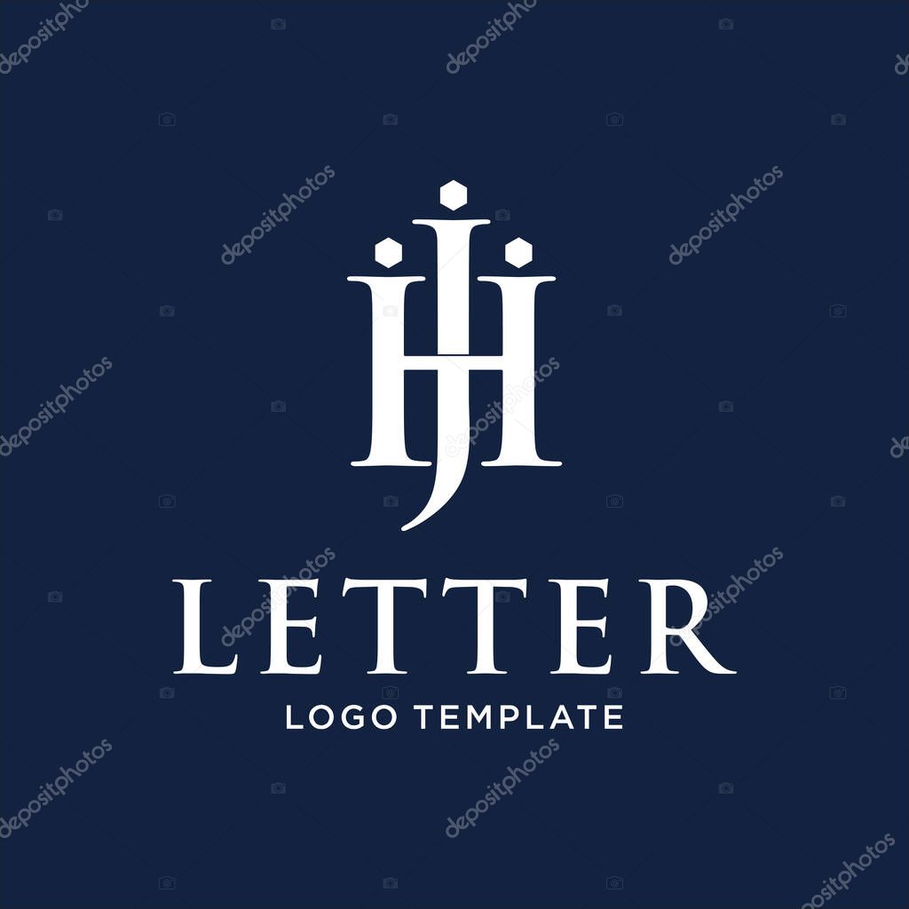 JH, HJ Alphabets Letters Logo Monogram