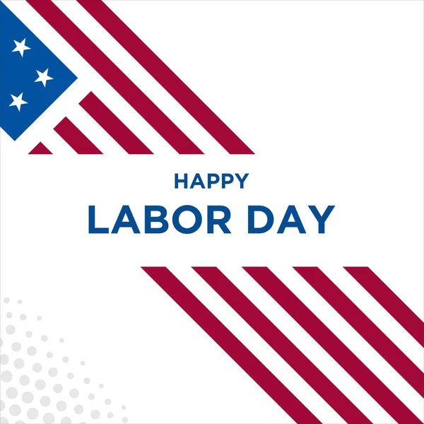 Happy Labor Day Vector greeting card or invitation card. Illustration of an American national holiday with an American flag.