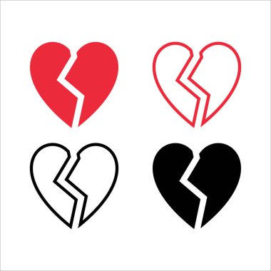 Kalp çizimleri koleksiyonu, aşk sembolü seti, aşk sembolü vektörü.