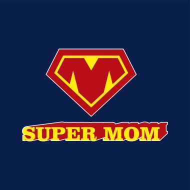 Süper anne logosu. Anneler günü konsepti. süper kahraman