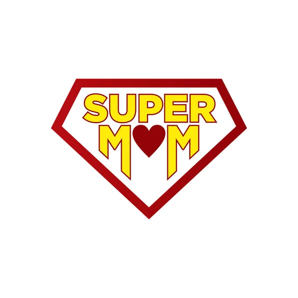 Логотип Супер Мамы Концепция Дня Матери Супергерой — стоковый вектор