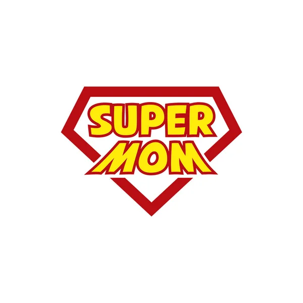 Logo Mamá Estupenda Concepto Del Día Madre Superhéroe — Vector de stock