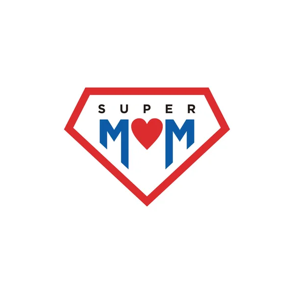 Logo Mamá Estupenda Concepto Del Día Madre Superhéroe — Archivo Imágenes Vectoriales