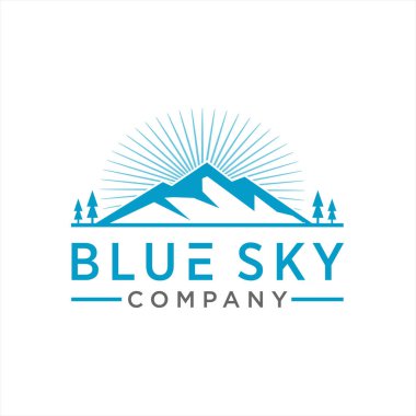 mavi gökyüzü logo tasarım şablonu