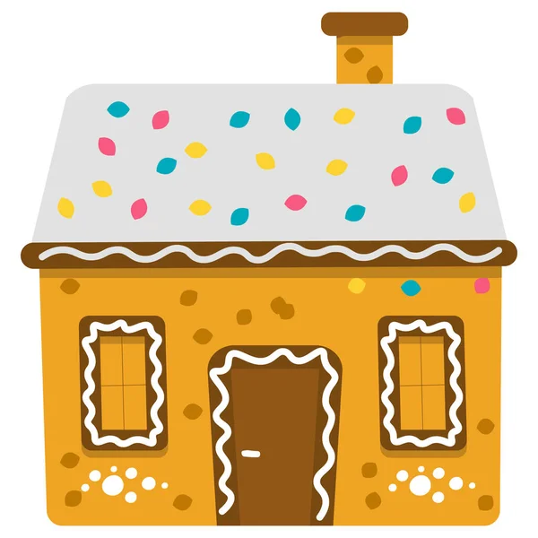 Gingerbread House Gift Isolated Vector Icoon — Stockfoto