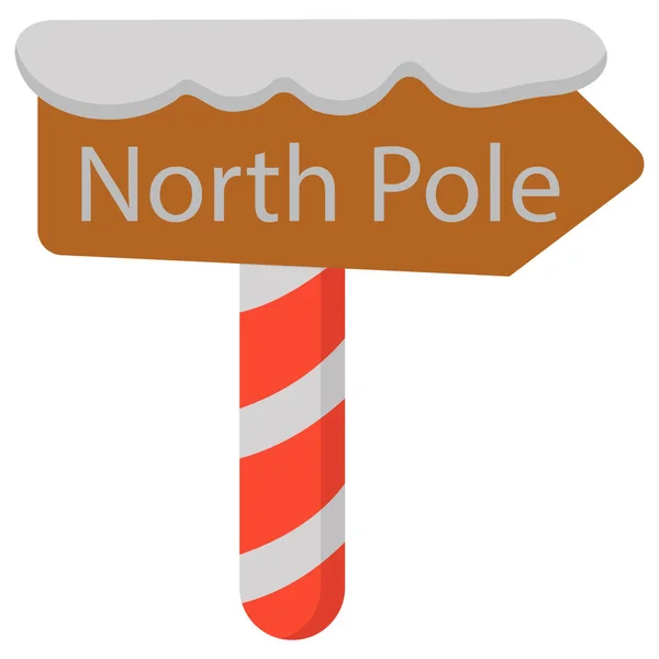 North Pole Sign Gift Isolated Vector Icon — Stock Photo, Image