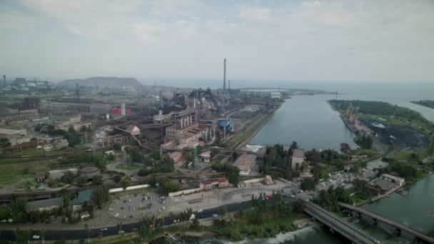 Amazing Aerial View Plant Azovstal — Stock videók