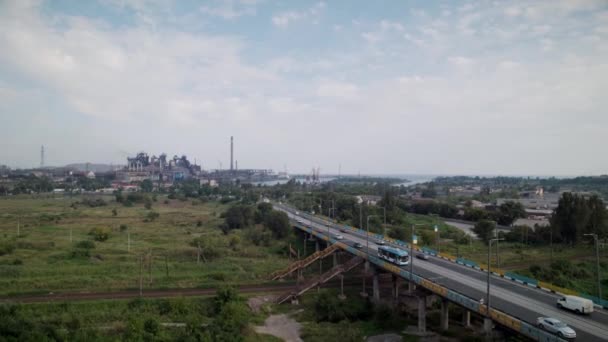 Beautiful Aerial View Azovstal War — Vídeos de Stock