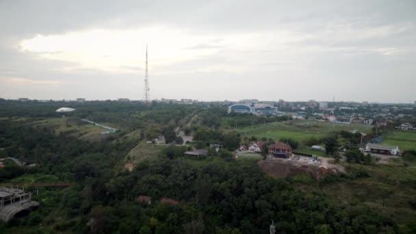 Aerial View Village Stadiums Tower — Stok video