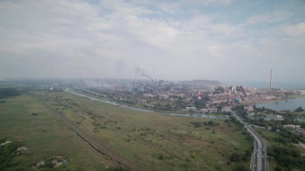 Aerial View Azovstal Bird Fly — 비디오