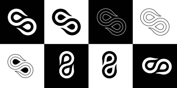 Sinal Infinito Cai Abstração Logotipo — Vetor de Stock