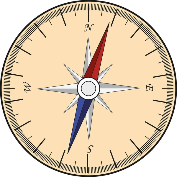 Compass Colored Compass Vector Illustration — Stok Vektör