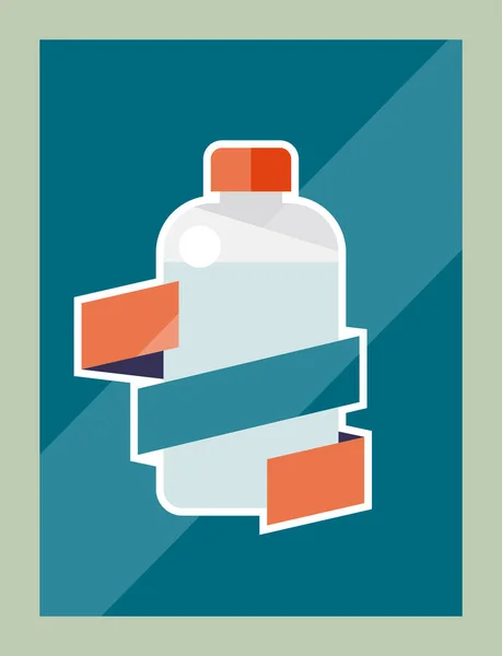 Bottle Icon Label Vector Illustration — Vettoriale Stock