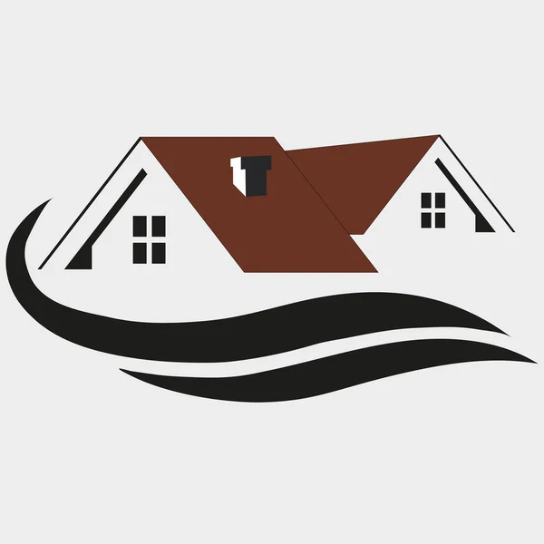 Haus Und Immobilien Logo Vektor Illustration — Stockvektor