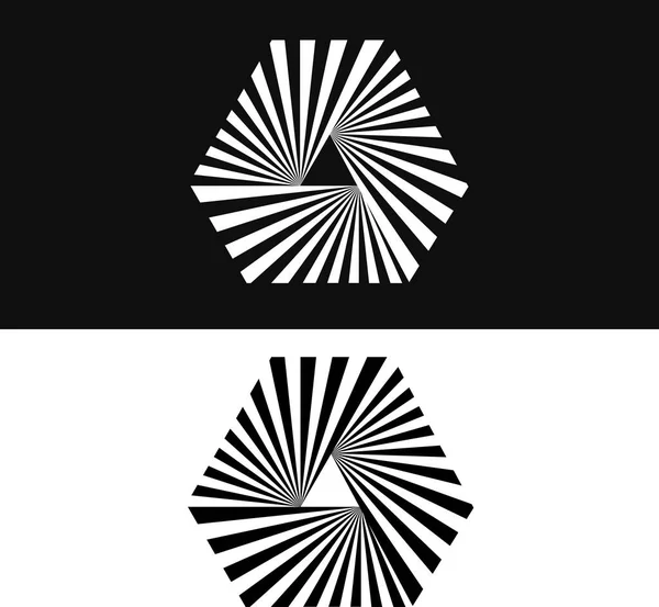 Logotipo Listras Preto Branco Uma Ilustração Vetorial Círculo — Vetor de Stock