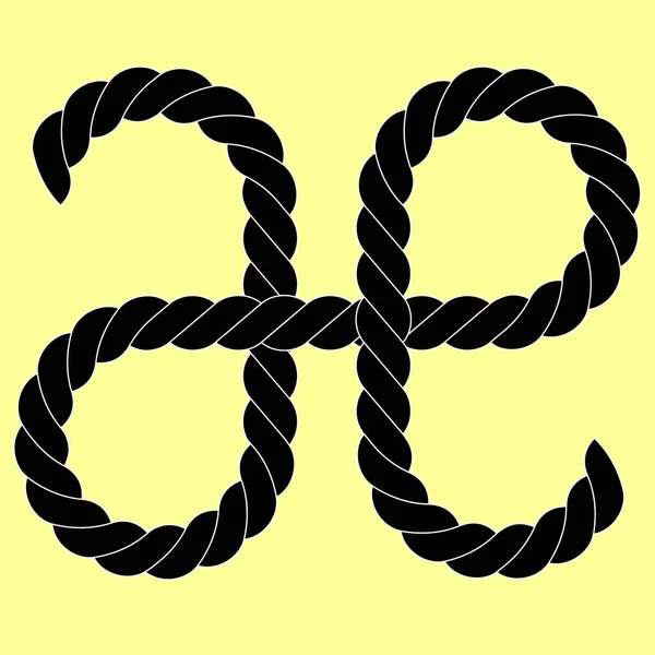 Rope Letter Logo Design Vector Illustration — Vetor de Stock